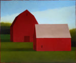 Double Red Barns By Tracy Helgeson