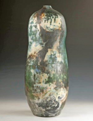 Saggar Fired Forest Vessel by Patricia Collins