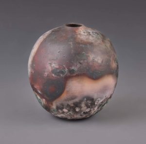 Saggar Fired Orb by Patricia Collins